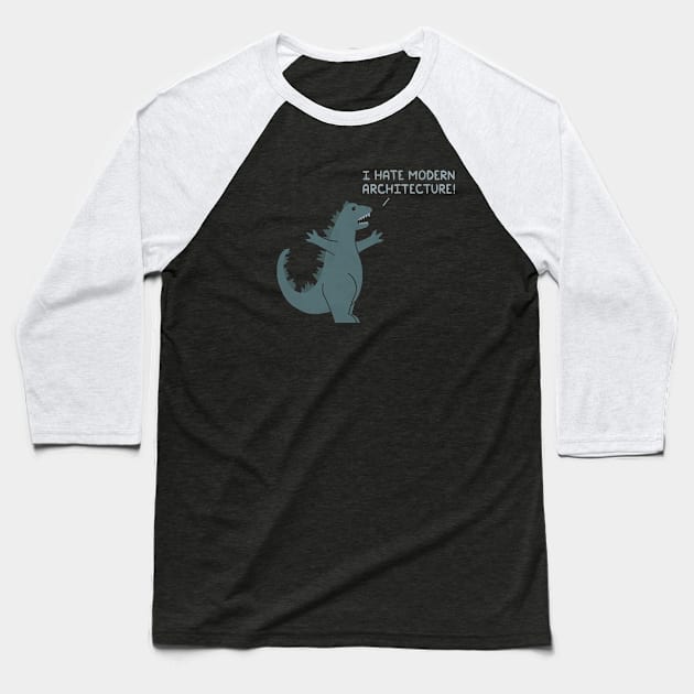 Monster Issues - Godzilla Baseball T-Shirt by HandsOffMyDinosaur